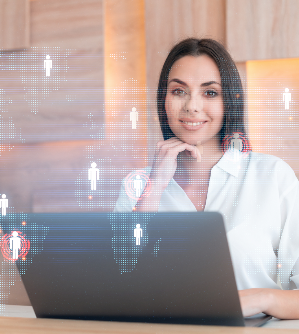 HR admin working on laptop